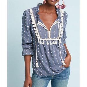 Maeve Blue Sawyer Peasant Top